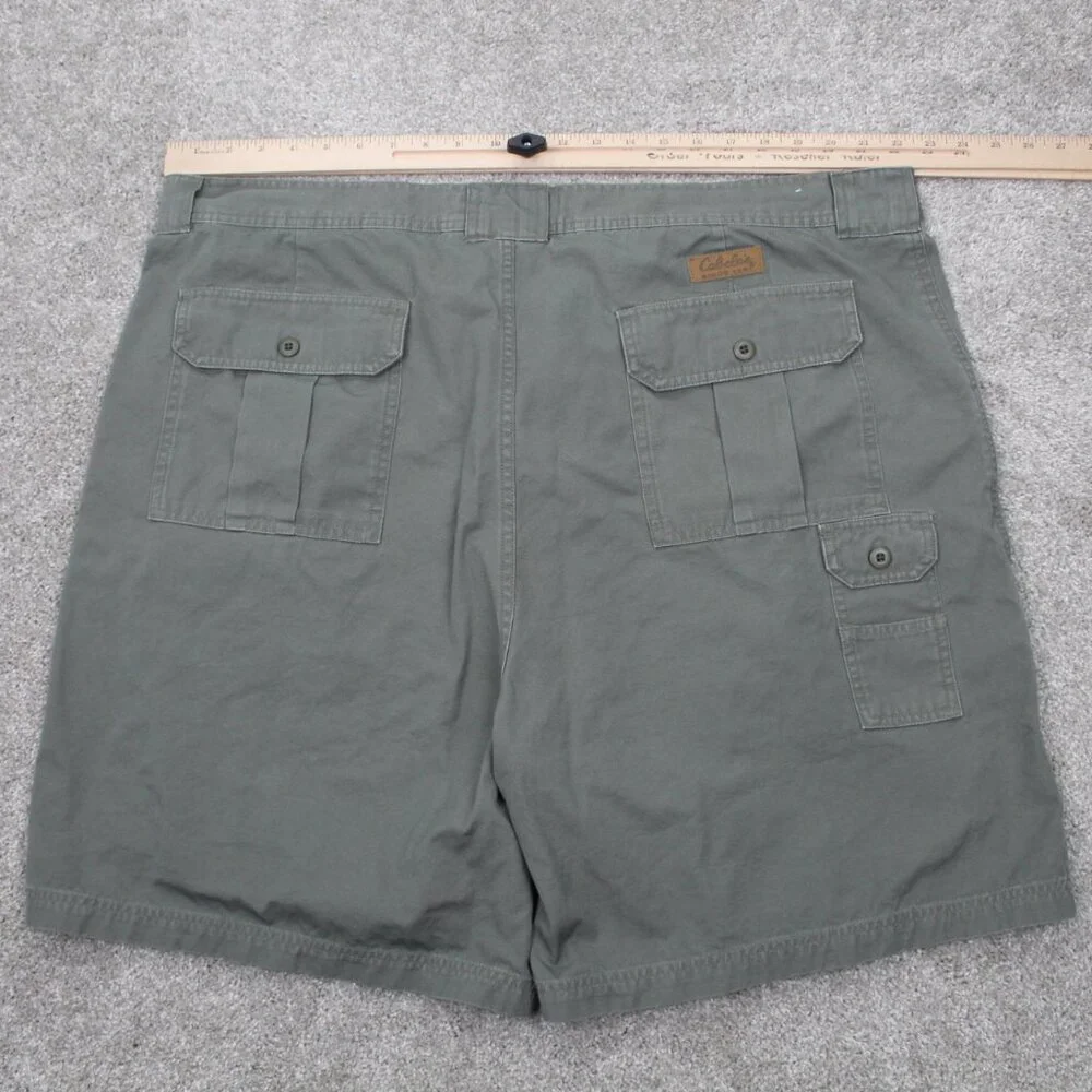 Cabela's 7-Pocket Hiker Shorts Mens 46 Green 100% Cotton‎ Cargo Pocket 9